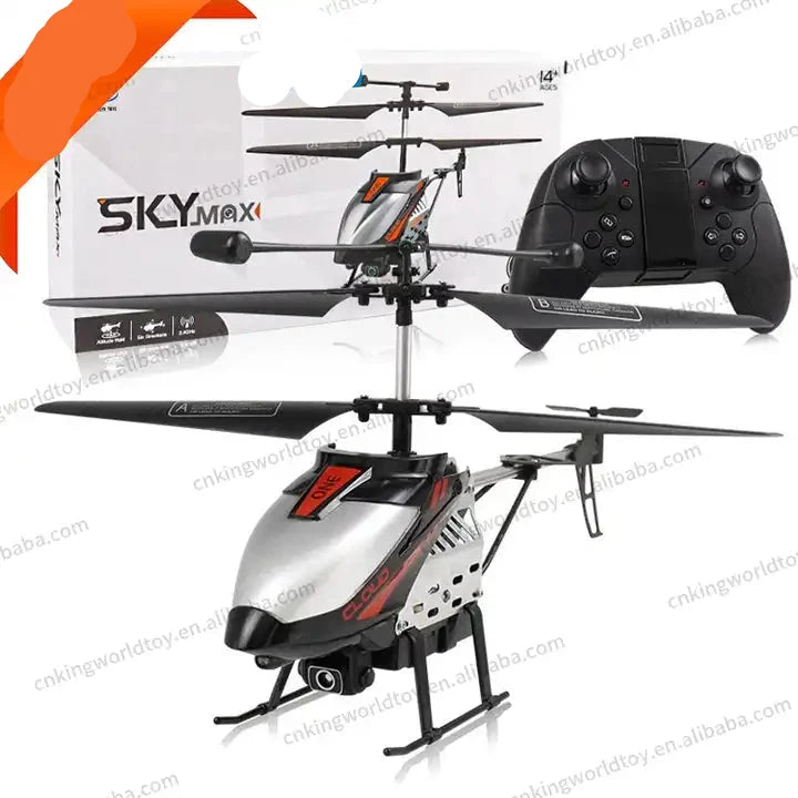 High-performance RC helicopter in flight; keywords: RC helicopters for beginners, best RC helicopters 2024, remote control helicopters with camera, electric RC helicopters, nitro RC helicopters