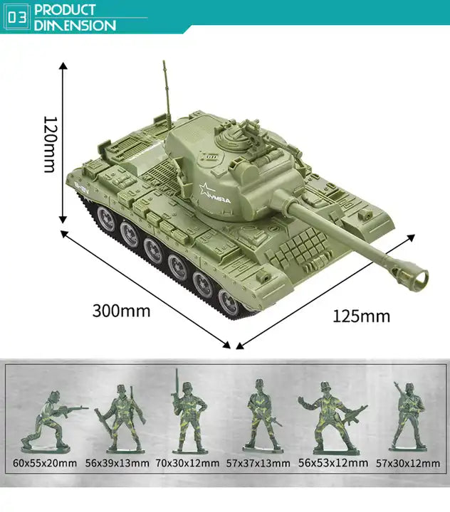 Mini Plastic Soldiers Army Men - Military Tanks Model Kit Toy