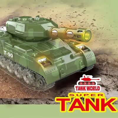 RC Super Tank Model - Remote Control Tank with Lights for Kids