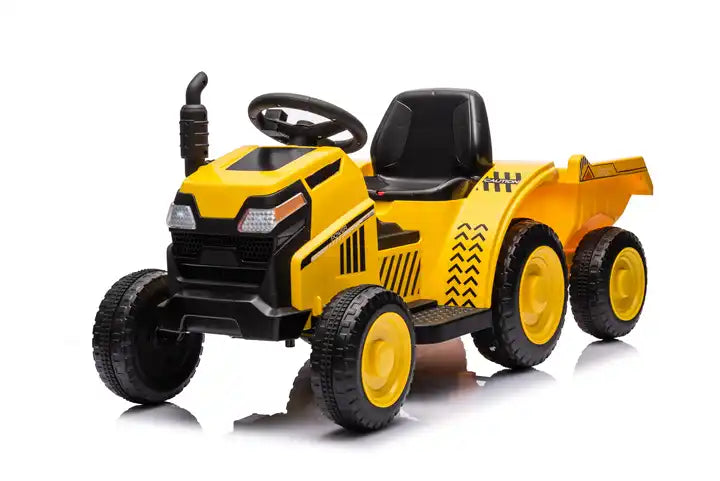 Kids Electric Tractor Ride-On Car with Trailer