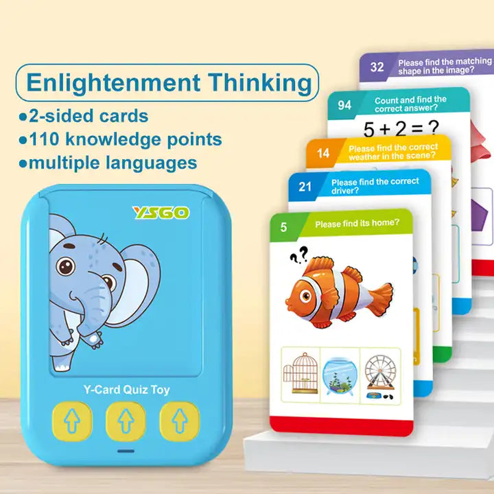 Zhorya Talking Flash Cards Learning Device - Early Educational Toys For Children's Kids Cognitive Cards