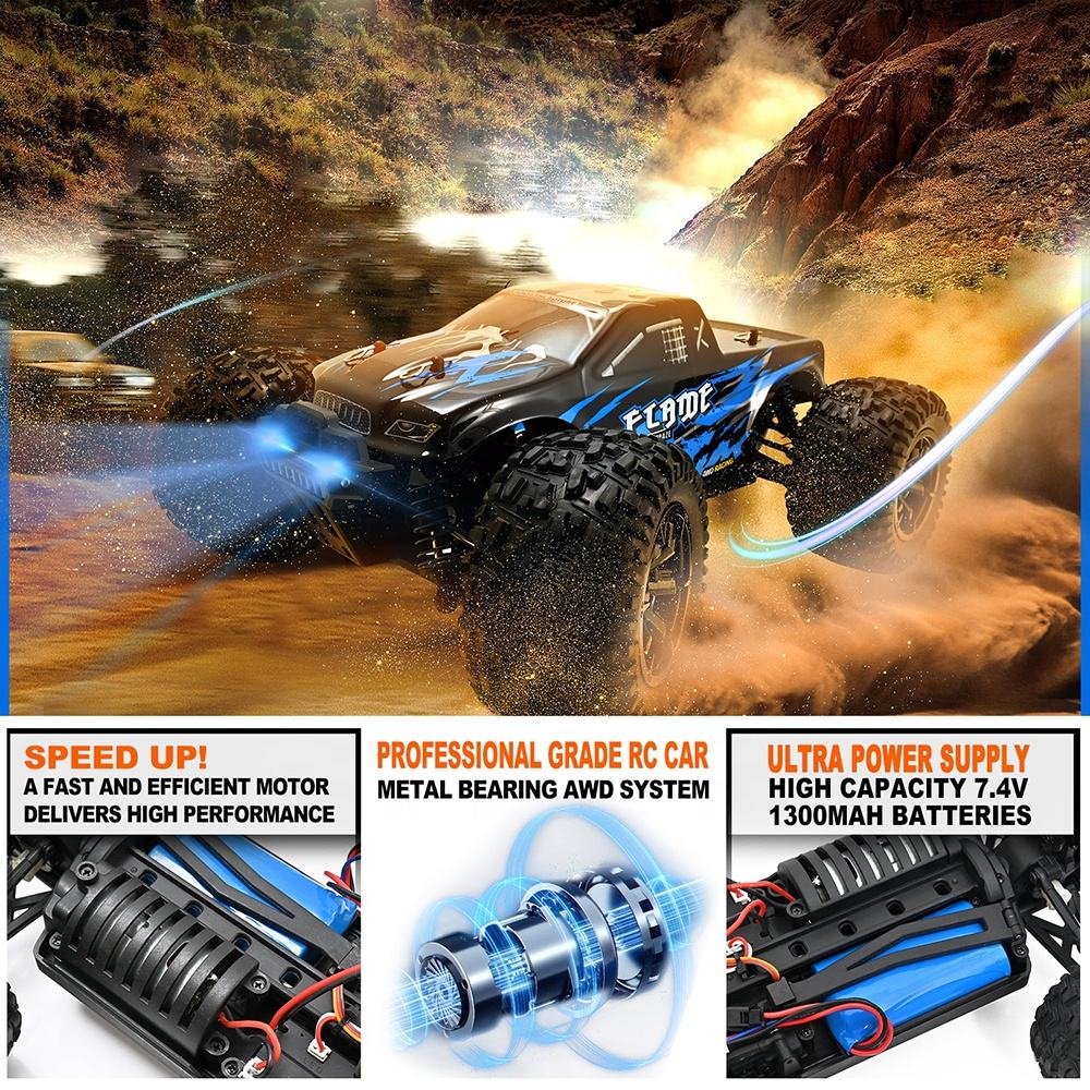 1:16 Scale 2.4GHz High-Speed Remote Control Monster Car – 4WD Cross Country Racing RC Vehicle for Kids
