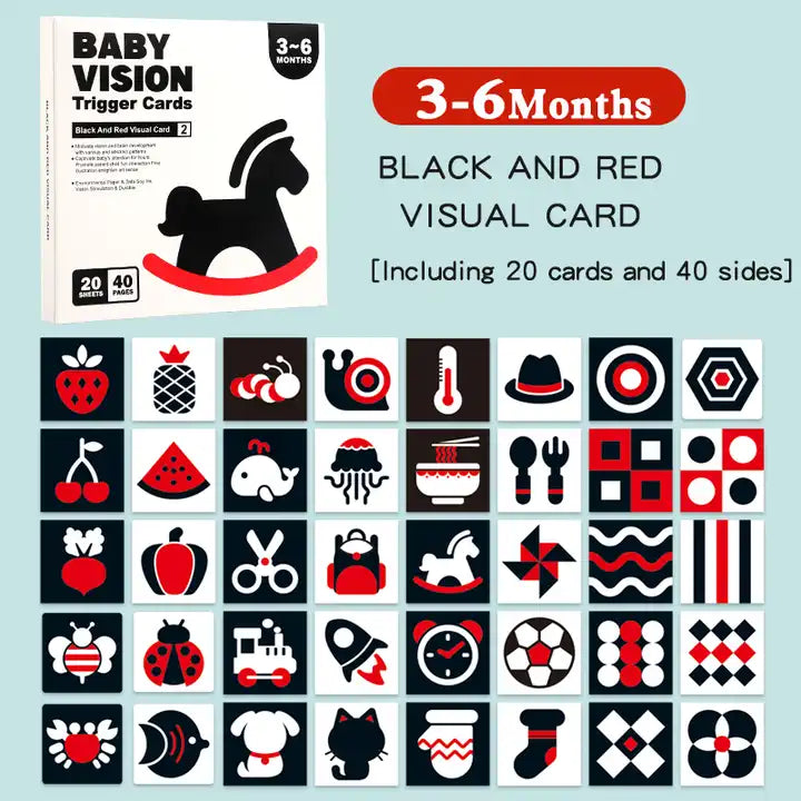 High Contrast Baby Flashcards ? Visual Stimulation Cards in Black and White for Babies