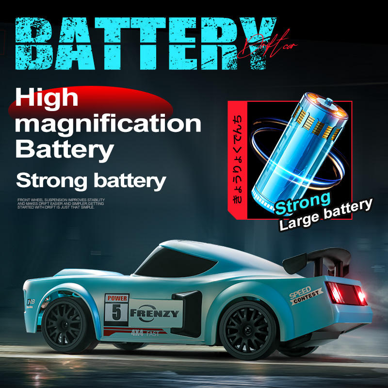 1:24 Pro Drift RC Car – 2.4GHz 4-Channel Remote Control Racing Car with Interchangeable Tires & Durable ABS Body