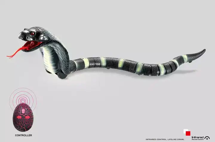 Realistic Remote Control Snake Toy - Simulation RC Slithering Snake with Fidget Function for Kids Ages 6-12 (Colour May Vary)