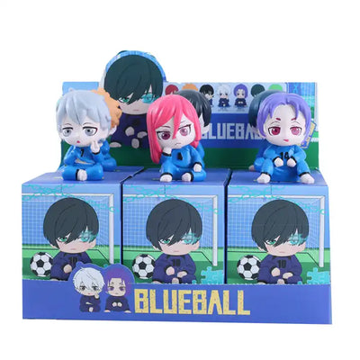 6PCS Mystery Blind Box Set Toys Blue Lock Resin Isagi Yoichi Chigiri Hyoma Anime Figure Mini Figurine Blind Box Set