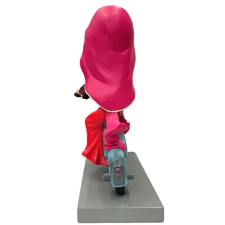 Resin Bobble Head Decorative Home Art Gift - Cool Driving Lady Character Bobble Head Statue