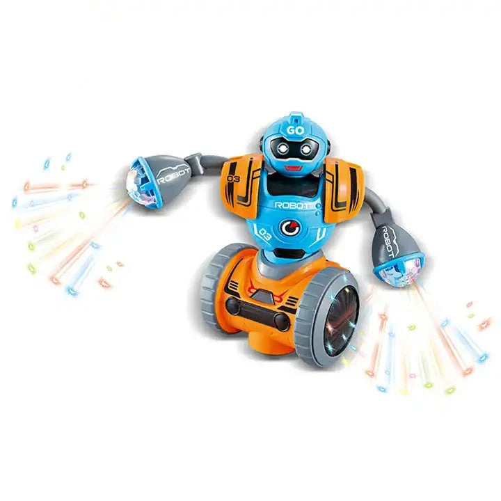 Battery Operated Fighting Robot Toy with Lights - Interactive Play for Kids