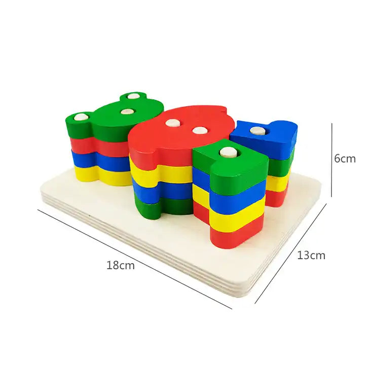 Educational Montessori Wooden Building Block Toys ? Stacking Toys for Kids