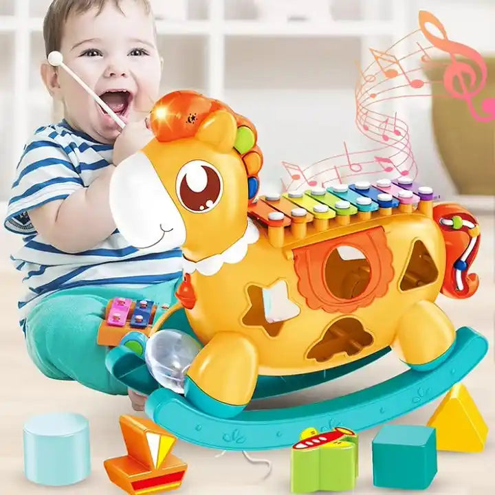 Baby Educational Musical Instrument – Xylophone Rocking Horse & Electronic Piano Toy for Kids Ages 2-5 Years