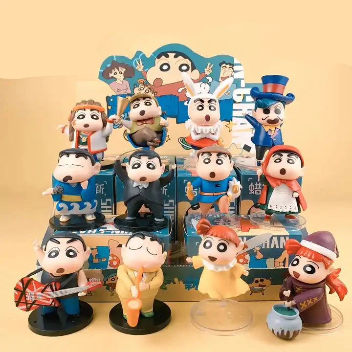 Blind Box 5-11CM Crayon Shin-chan Cartoon Blind Box Anime PVC Figure Toy Set Trendy Play