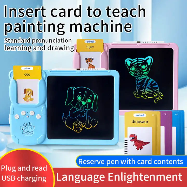 Kids Preschool Educational Toys - English Animal Emotion Talking Flash Cards