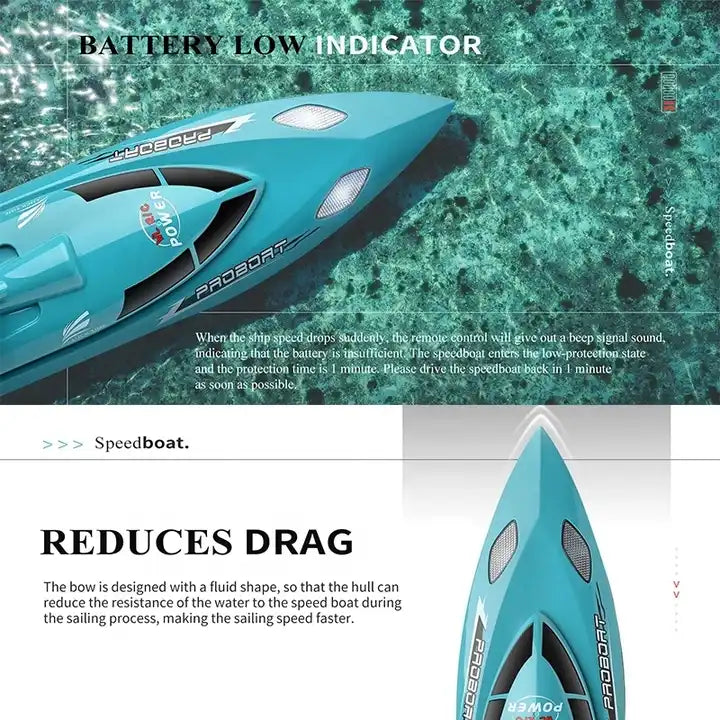 2.4GHz High-Speed Self-Righting RC Racing Boat – Waterproof Remote Control Speedboat for Pools and Lakes