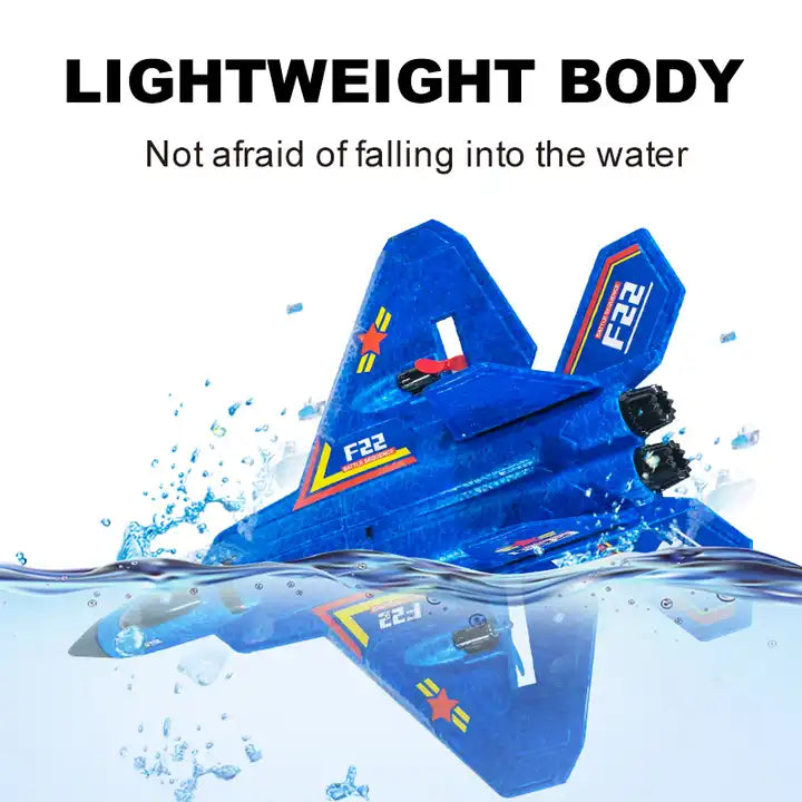 F22 2.4G 2.5CH Waterproof Foam Airplane - Remote Control Jet Fighter Glider