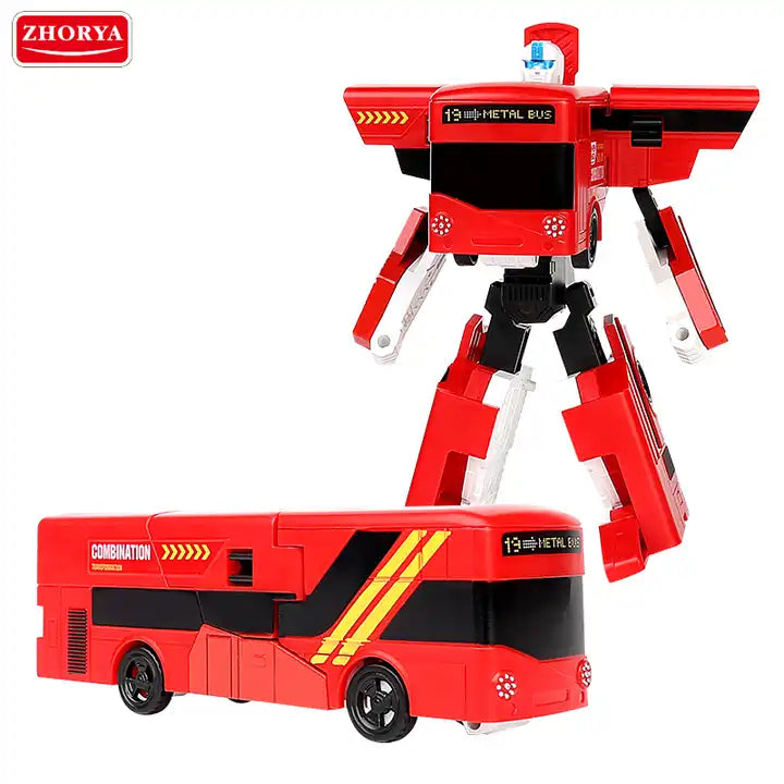 Zhorya 3-in-1 Transforming Bus Robot Toy - Assembly Deformation Fighting Robot for Kids