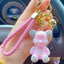 3D PVC Diamond Bear Keychain | Cute Cartoon Character Keyring | Adorable Designer Plastic Keychain for Kids