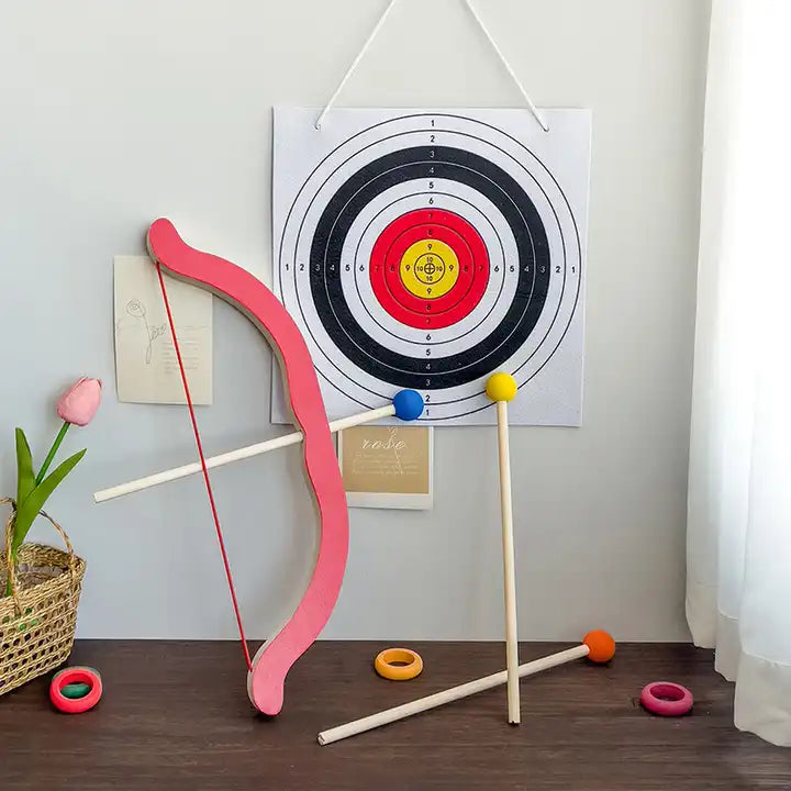 Children's Wooden Bow and Arrow Set | Outdoor Archery Shooting Toys | Parent-Child Scenic Sports Toy