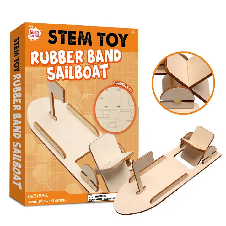 DIY Science Kit: 3D Wooden Boat Model with Paddle - Creative Engineering Puzzle for Kids