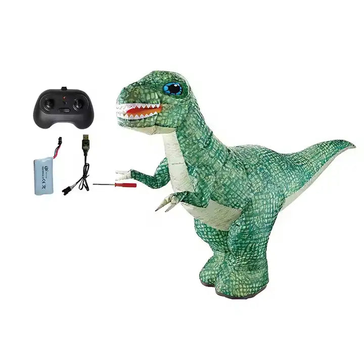 2.4G Remote Control Inflatable Dinosaur Toy - Electric T-Rex with 360 Rotation