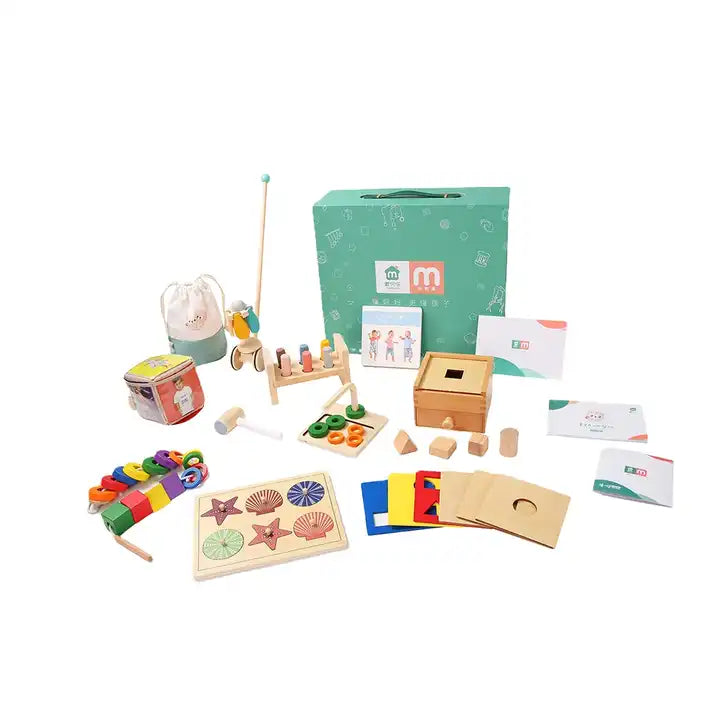 Preschool Educational Natural Wooden Toys | Montessori-Inspired Early Education Toys for 2-4 Year Olds