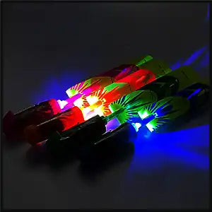 50P Camping Night LED Light Flying Flashing Arrow | Hand Launch Kids Outdoor EVA Flying Toys Foam Finger Rocket