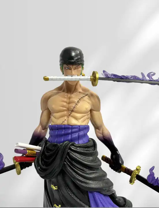 28-40CM 2 Styles Popular 3 Heads 6 Arms 1 PIECE Roronoa Zoro Anime Statue Figurine PVC Anime Figure Model Toys