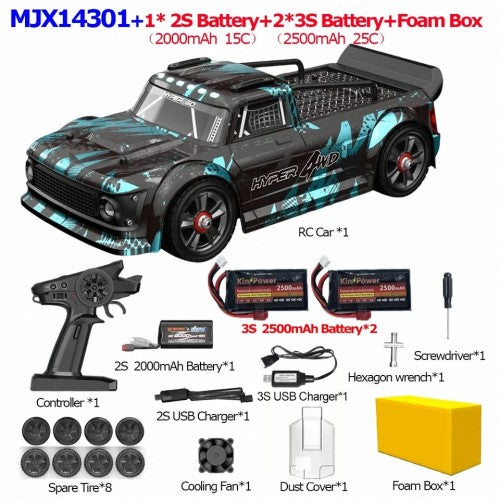 1/14 2.4G 4WD Off-Road Racing Remote Control Car, 55KM/H High-Speed Electric Hobby Toy Truck