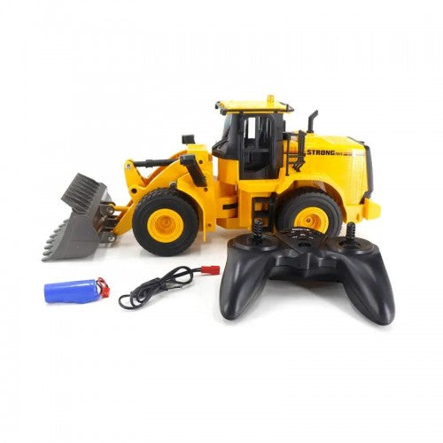 1:16 RC Wheel Loader – 11CH Die-Cast Electric Construction Bulldozer with Sound & LED Lights
