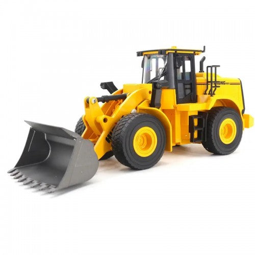 1:16 RC Wheel Loader – 11CH Die-Cast Electric Construction Bulldozer with Sound & LED Lights