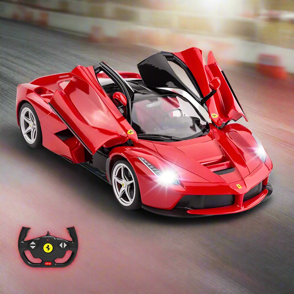 RC Car 1/14 Scale Ferrari LaFerrari Plastic Radio Remote Control R/C Toy Car Model Vehicle for Kids (Red)