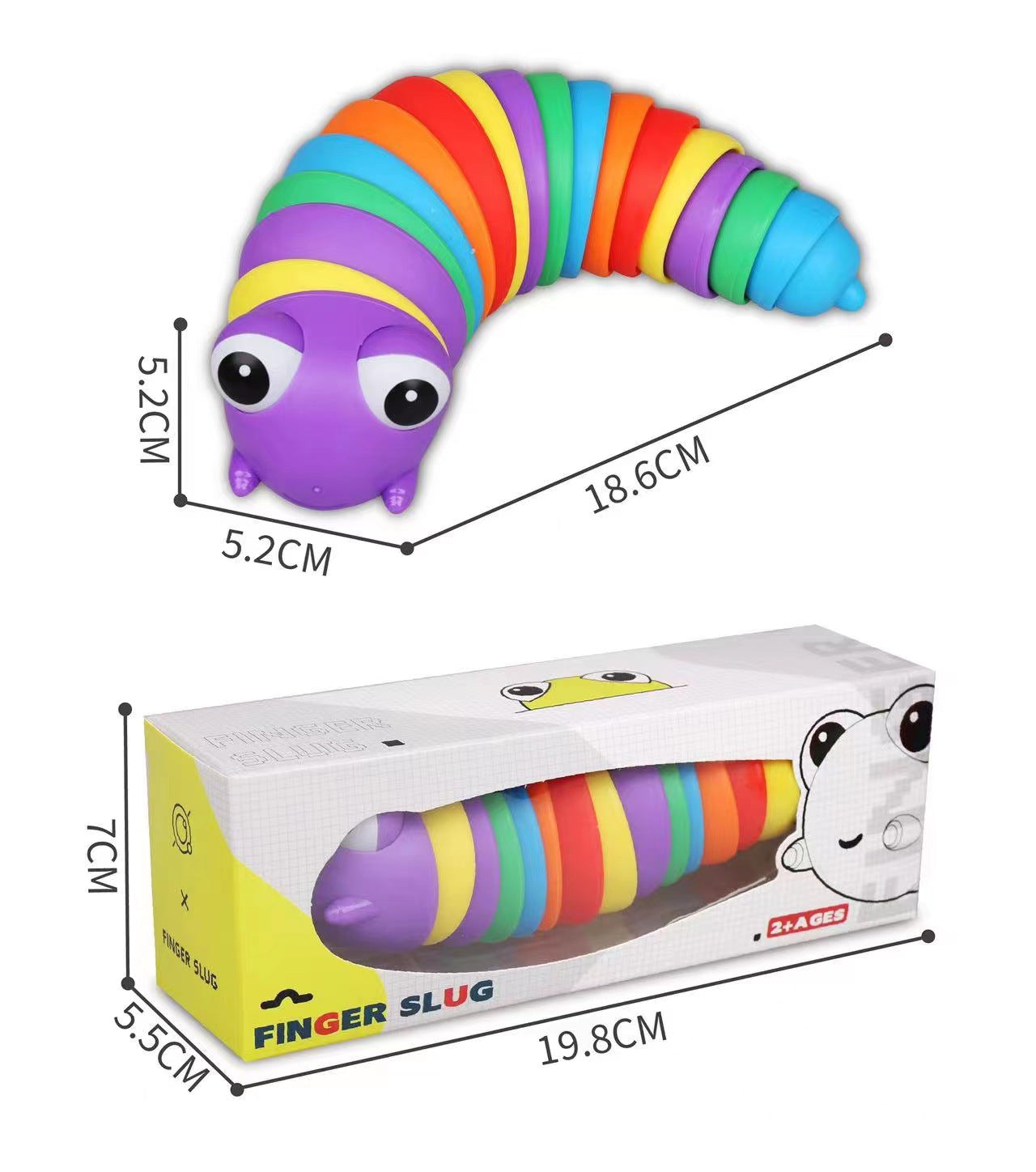 Luminous Articulated Slug Toy  ? Flexible 3D Sensory Relief for All Ages ? Anti-Anxiety and Decompression Toy (Luminous Pink 19cm)