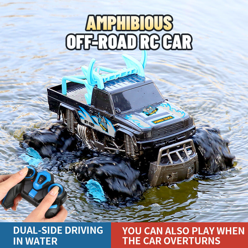 2.4G Amphibious 4WD Climbing RC Car – Double-Sided Long-Range Stunt Vehicle for Boys