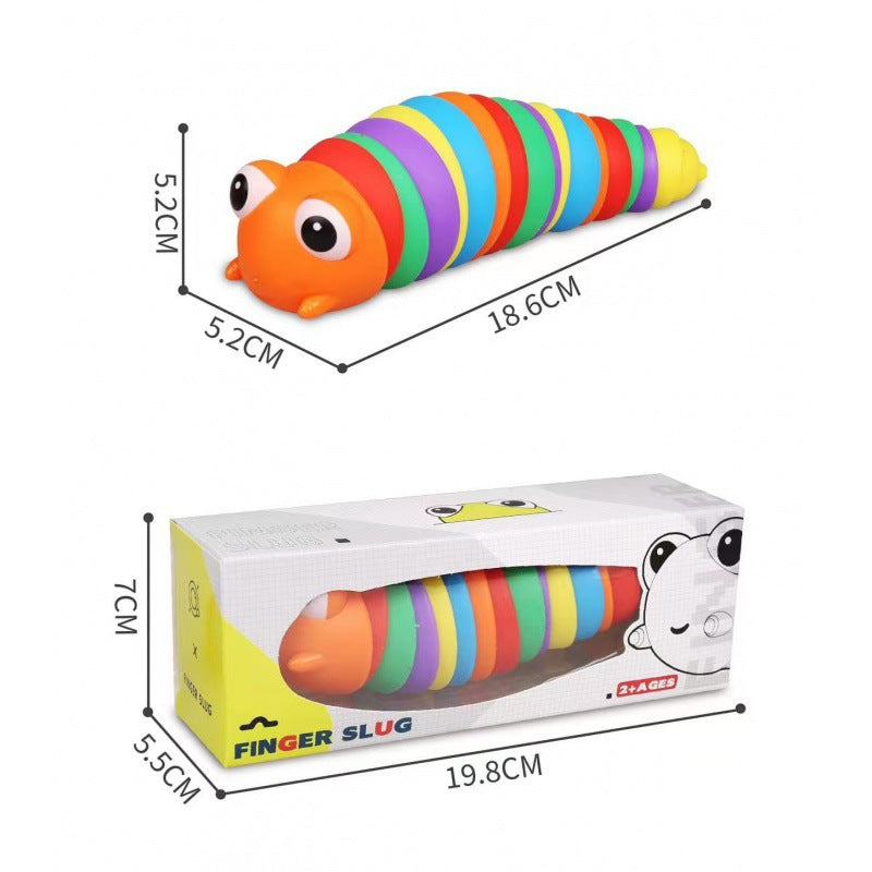 Luminous Articulated Slug Toy  ? Flexible 3D Sensory Relief for All Ages ? Anti-Anxiety and Decompression Toy (Luminous Pink 19cm)