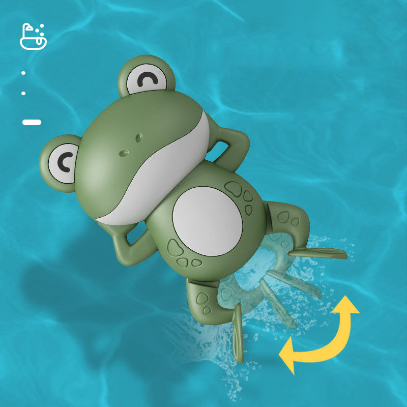 Wind-Up Frog Bath Toy for Babies - 0-12 Months, Floating Interactive Plastic Toy for Indoor & Outdoor Fun