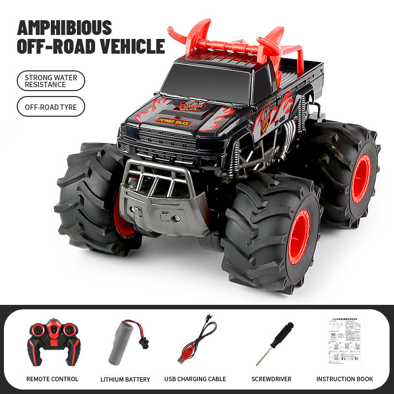 2.4G Amphibious 4WD Climbing RC Car – Double-Sided Long-Range Stunt Vehicle for Boys