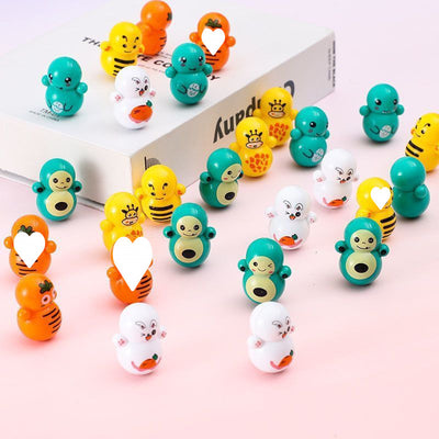 60pcs Mini Animal Tumbler Toy Set for Kids Party Favors, Righting Doll Fidget Toys, Cute Tumbler Toy Roly-Poly self Righting Doll Tumbler Bulk Toys for Boys Girls, Classroom Prizes, Pinata Fillers