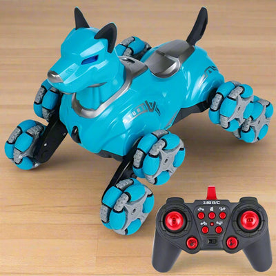 Programmable RC Robot Dog, Interactive Stunt Toy with LED Eyes, Sound, and Smart Dancing for Kids 5+