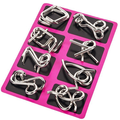 Nine-Ring Series Metal Educational Toys - Eight-Piece Intelligence Buckle Set for Unlocking and Decompression as per Color Availability