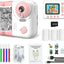 Kids Instant Print Camera, 1080P Digital Kids Camera, 2.4 Inch IPS Screen 10X Zoom Built-in Battery with Thermal Printing Paper Color Pens Neck Strap