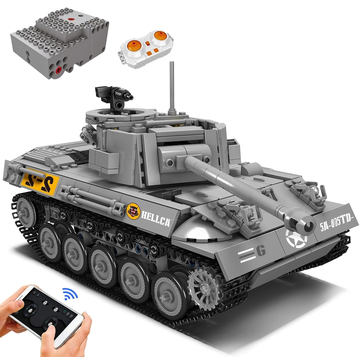 971-Piece Remote Control Tank Building Blocks Kit ? Dual Control Technic Tank Model with App & Remote