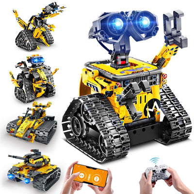 Technik Robot Children's Building Toy 5-in-1 App & Remote Control Wall Robot / Technology Robot / Dinosaur RC Toy Birthday Gift for Children from 6-12+ Years Boys Girls (Pack of 520)