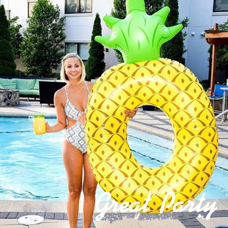 Swimming Ring for Adults, Inflatable Pool Float, Pineapple Swimming Circle Toy, Swim Rings?Summer Water Sport Swim Circle Pool, Swim Ring Adults for Summer Holiday - Toyigo