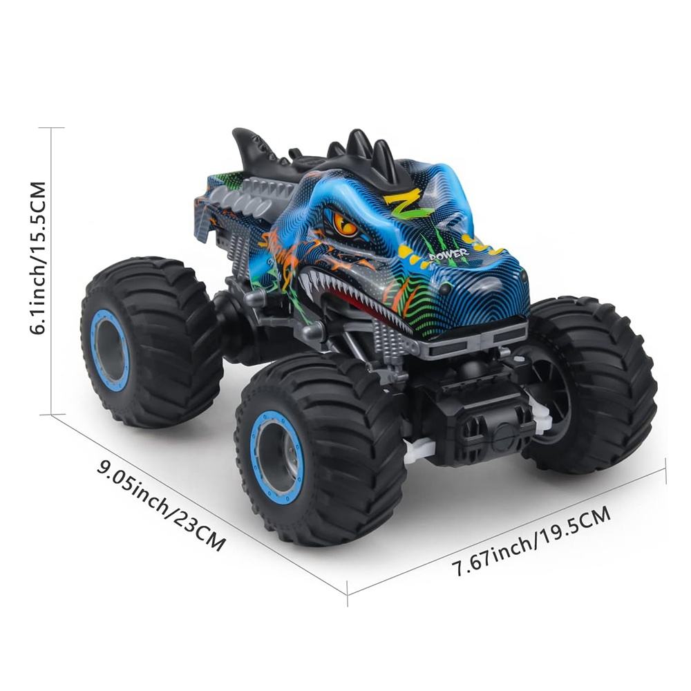 2.4GHz 7CH RC Dinosaur Monster Truck – All-Terrain Off-Road Remote Control Stunt Vehicle Toy for Boys and Kids