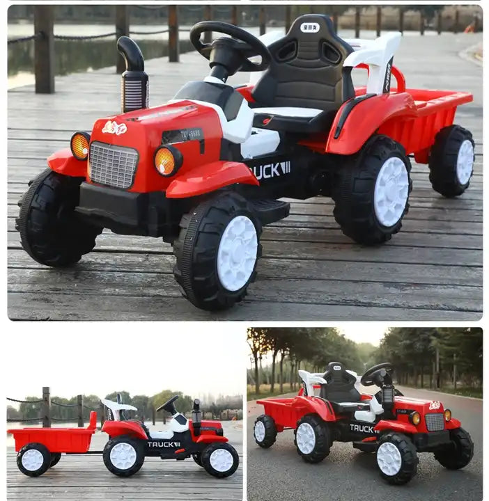 Super Big Bucket Electric Kids Tractor - Music and Remote Control Features