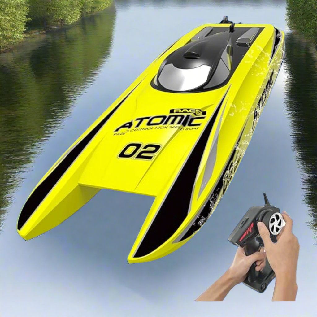 Rc Speed Boat, Dual Shape Rider RC Boat, High Speed Electronic Remote Control Boat for Kids, Remote Control Boat For Pools & Lakes, Fast Remote Control Boat - Toyigo