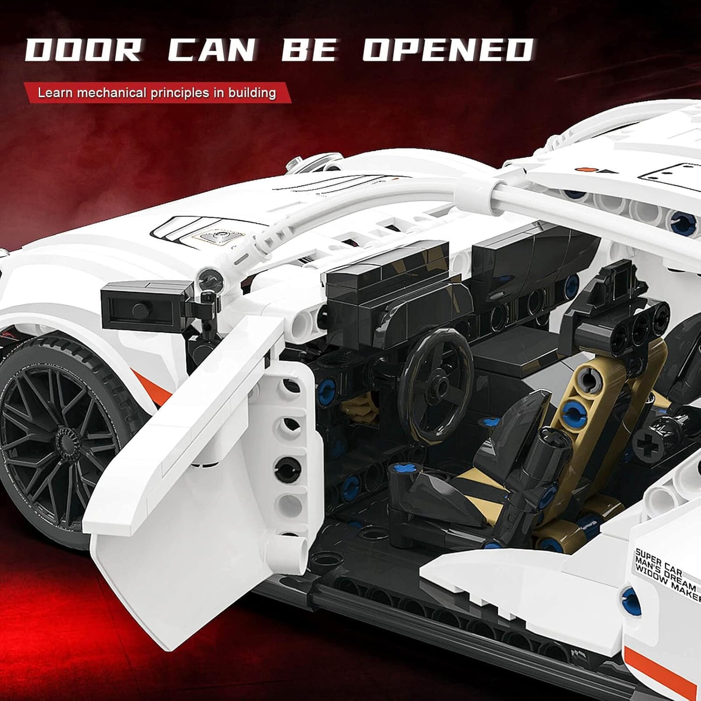 Building Blocks Car, MOC Sports Car,Collectible Model Cars Set to Build,Technique and Engineering Construction Toy, Gift for Kids 12+/Adult, 1:14 Scale Race Car Model