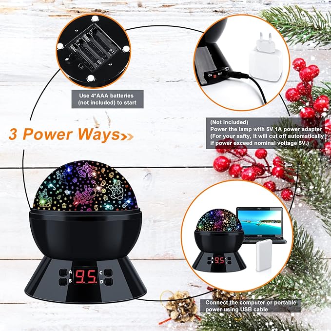 Star Night Light Projector for Kids with Timer - Glow in The Dark Stars and Moon,  for 1-14 Years Old