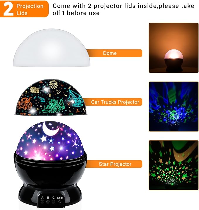 Star Night Light Projector for Kids with Timer - Glow in The Dark Stars and Moon,  for 1-14 Years Old