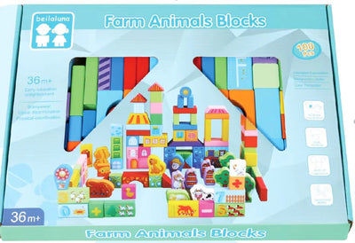 Stacking Building Blocks ?? Educational Learning Toys for Kids (Animal, Ocean, Farm, Traffic, Town) (100Pcs)