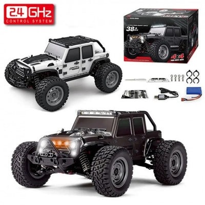 1:16 4WD RC Car with LED Lights – 2.4G Radio Remote Control Off-Road Drift Monster Truck, 40 Km/Hr Speed